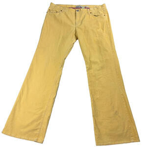 Vintage Style Pants Womens Size 14 Yellow Corduroy Retro Look Stretch Fit Inspir